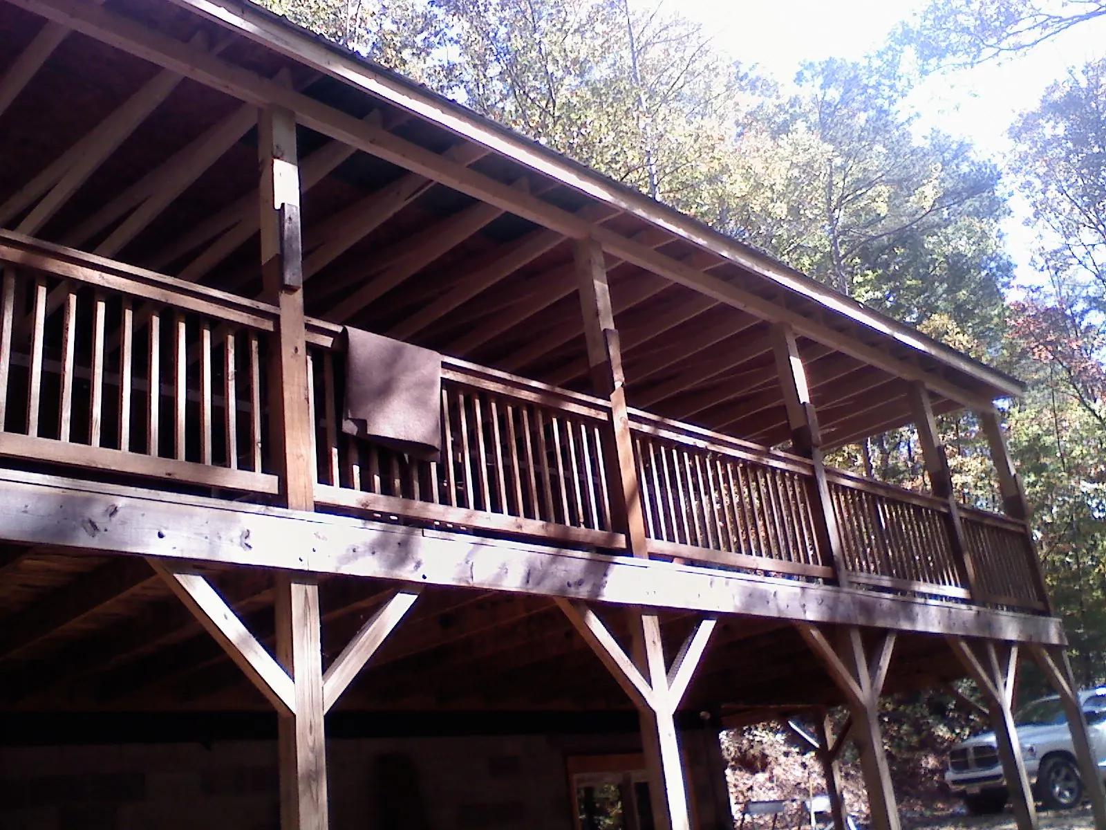 Timber framing under a new elevated porch and deck — Roof Leak Repair in Geuda Springs by Roofing Brothers